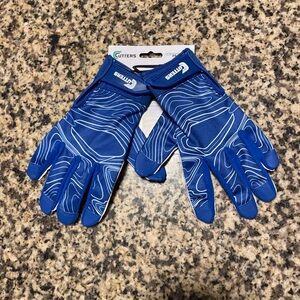 Cutters Football Gloves Youth L/XL Royal Blue Super Grip NWT